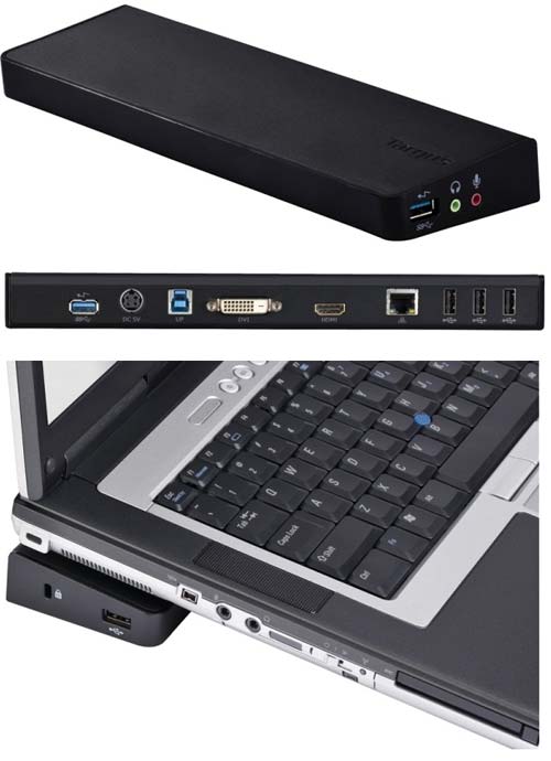 Targus USB 3.0 SuperSpeed Dual Docking Station позволяет расширить функционал ноутбука